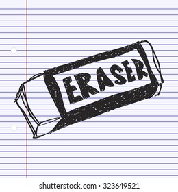Simple hand drawn doodle of an eraser
