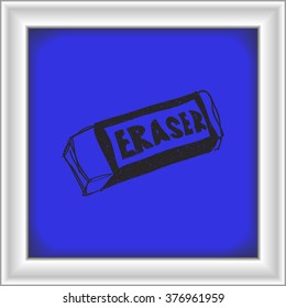 Simple hand drawn doodle of an eraser