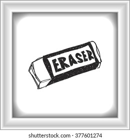 Simple hand drawn doodle of an eraser