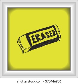 Simple hand drawn doodle of an eraser