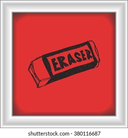 Simple hand drawn doodle of an eraser
