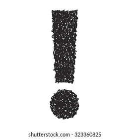Simple hand drawn doodle of an exclamation mark
