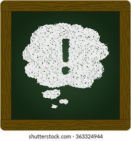 Simple hand drawn doodle of a exclamation mark thought bubble
