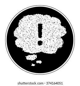 Simple hand drawn doodle of a exclamation mark thought bubble