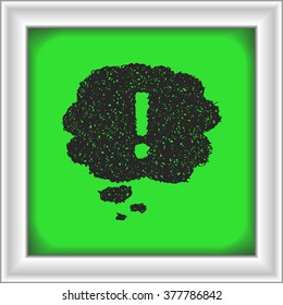 Simple hand drawn doodle of a exclamation mark thought bubble