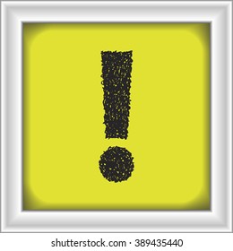 Simple hand drawn doodle of an exclamation mark