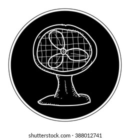 Simple hand drawn doodle of a fan