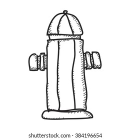 Simple hand drawn doodle of a fire hydrant