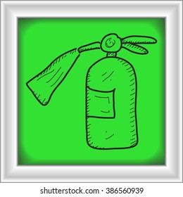 Simple hand drawn doodle of a fire extinguisher