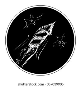 Simple hand drawn doodle of a firework
