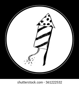 Simple hand drawn doodle of a firework
