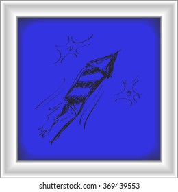Simple hand drawn doodle of a firework
