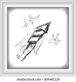 Simple hand drawn doodle of a firework