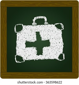 Simple hand drawn doodle of a first aid kit