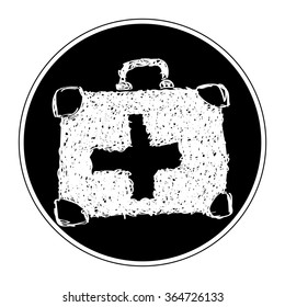 Simple hand drawn doodle of a first aid kit