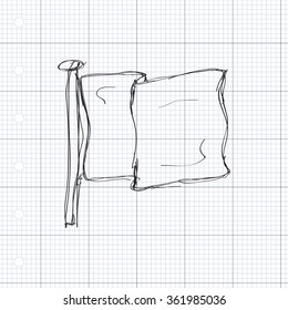 Simple hand drawn doodle of a flag