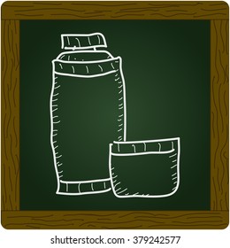 Simple hand drawn doodle of a flask
