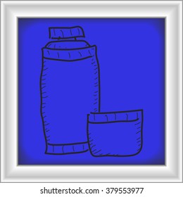 Simple hand drawn doodle of a flask