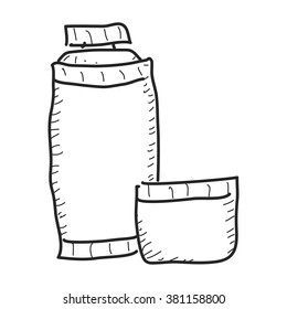 Simple hand drawn doodle of a flask