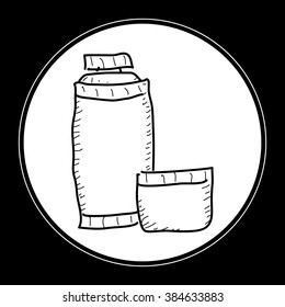 Simple hand drawn doodle of a flask