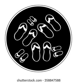 Simple hand drawn doodle of a flip flop