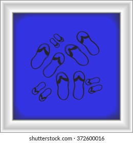 Simple hand drawn doodle of a flip flop