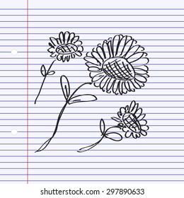 Simple hand drawn doodle of a flower
