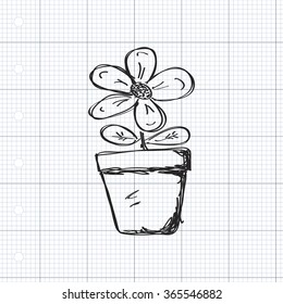 Simple hand drawn doodle of a flower