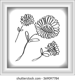 Simple hand drawn doodle of a flower