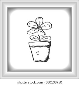 Simple hand drawn doodle of a flower