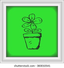Simple hand drawn doodle of a flower