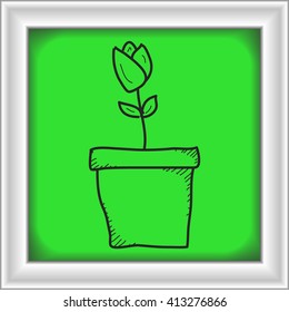 Simple hand drawn doodle of a flower