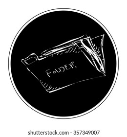 Simple hand drawn doodle of a folder