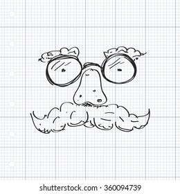 Simple hand drawn doodle of a funny face