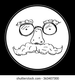 Simple hand drawn doodle of a funny face