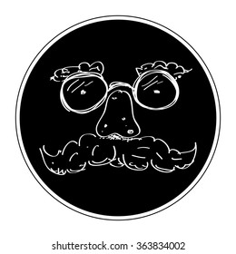 Simple hand drawn doodle of a funny face