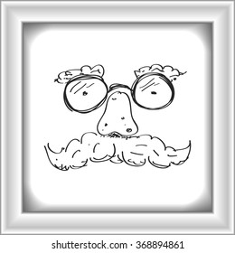 Simple hand drawn doodle of a funny face