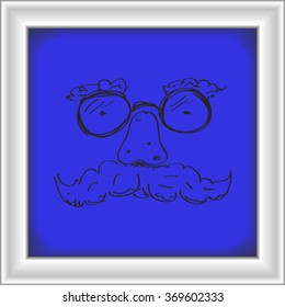 Simple hand drawn doodle of a funny face