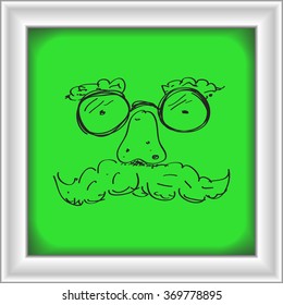Simple hand drawn doodle of a funny face