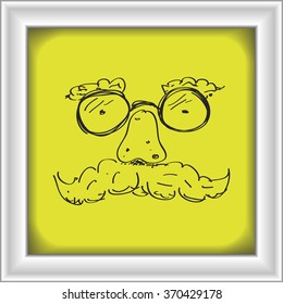 Simple hand drawn doodle of a funny face