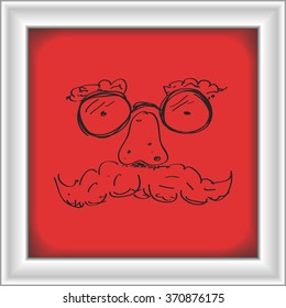 Simple hand drawn doodle of a funny face