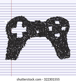 Simple hand drawn doodle of a game controller