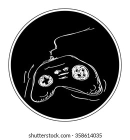 Simple hand drawn doodle of a game controller