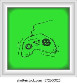 Simple hand drawn doodle of a game controller
