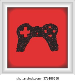 Simple hand drawn doodle of a game controller