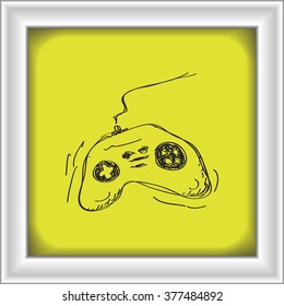 Simple hand drawn doodle of a game controller
