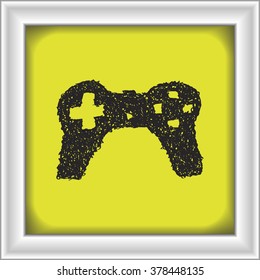 Simple hand drawn doodle of a game controller