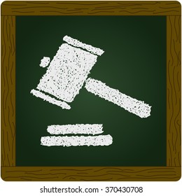 Simple hand drawn doodle of a gavel
