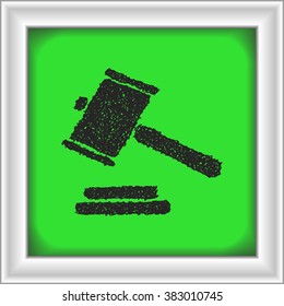 Simple hand drawn doodle of a gavel