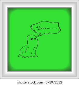 Simple hand drawn doodle of a ghost
